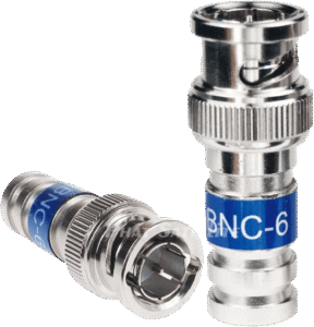 CONECTOR BNC COMPRES. P.RG-6 ROJO-AZUL-NEGRO